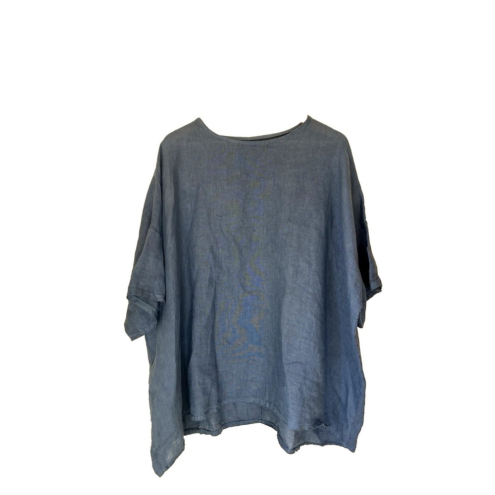 Prodotto In Italy 100% Linen Blouse Size L Resortcore Coastal Grandma